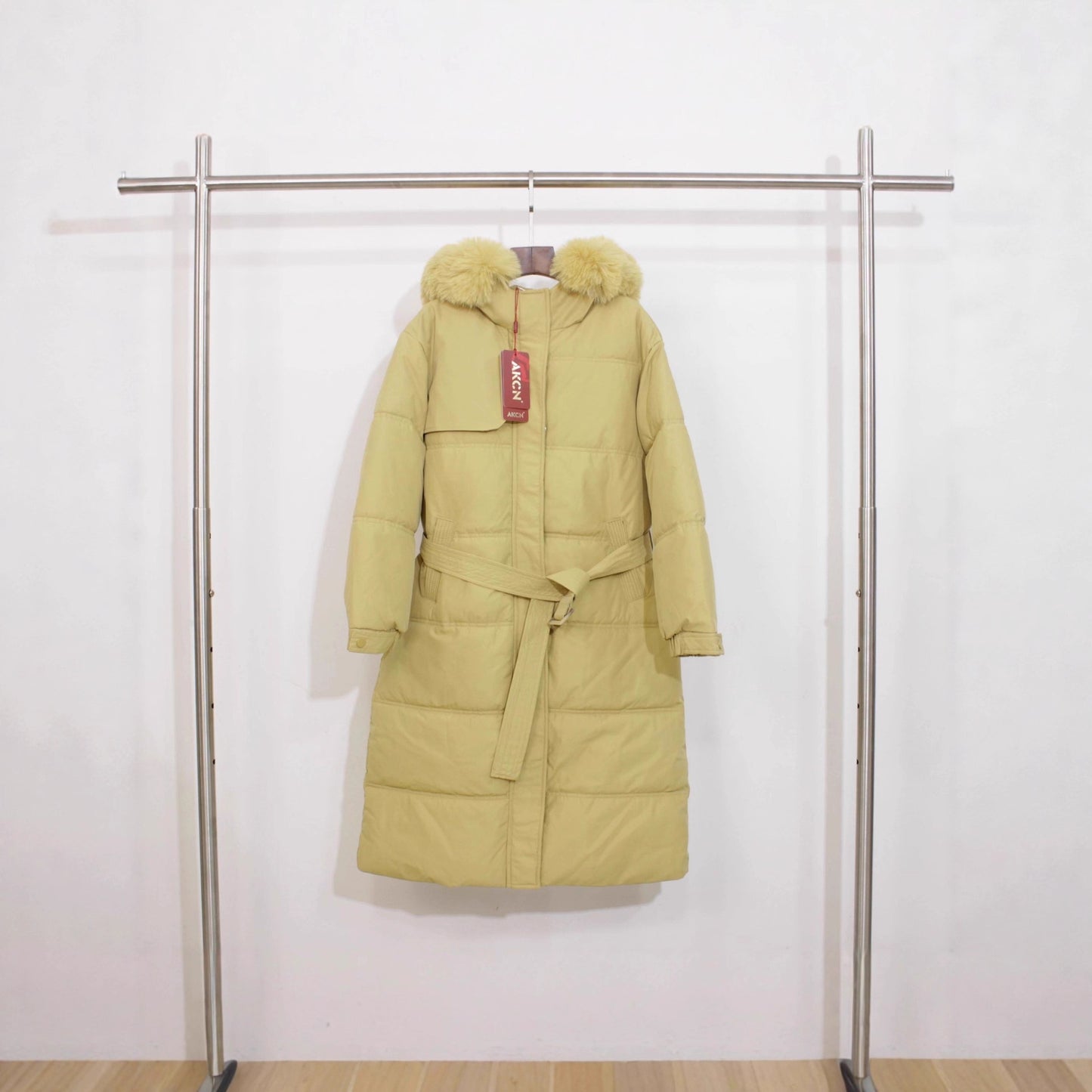 Over The Knee Hood Fur Collar Thickened Warm Cotton Coat