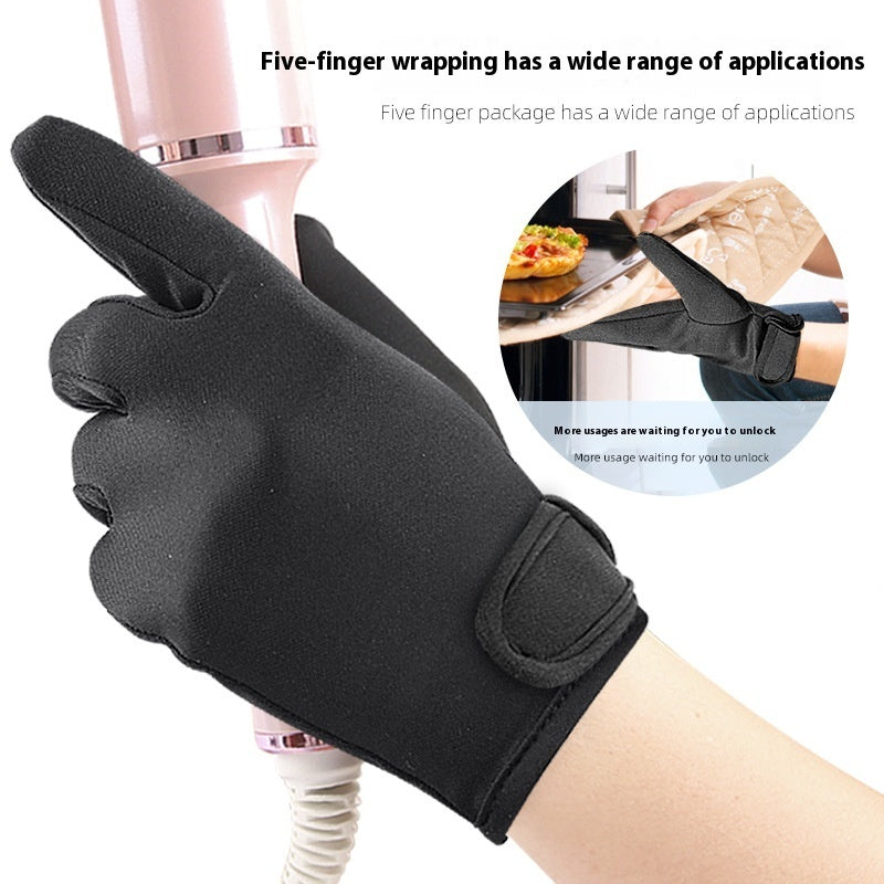 Five-finger Thick Lace-up Hair Gloves Heat Insulation