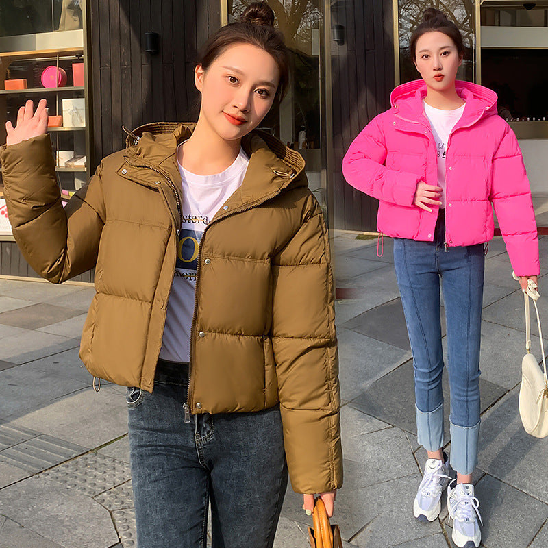 Women's Simple Casual Hooded Short Down Jacket