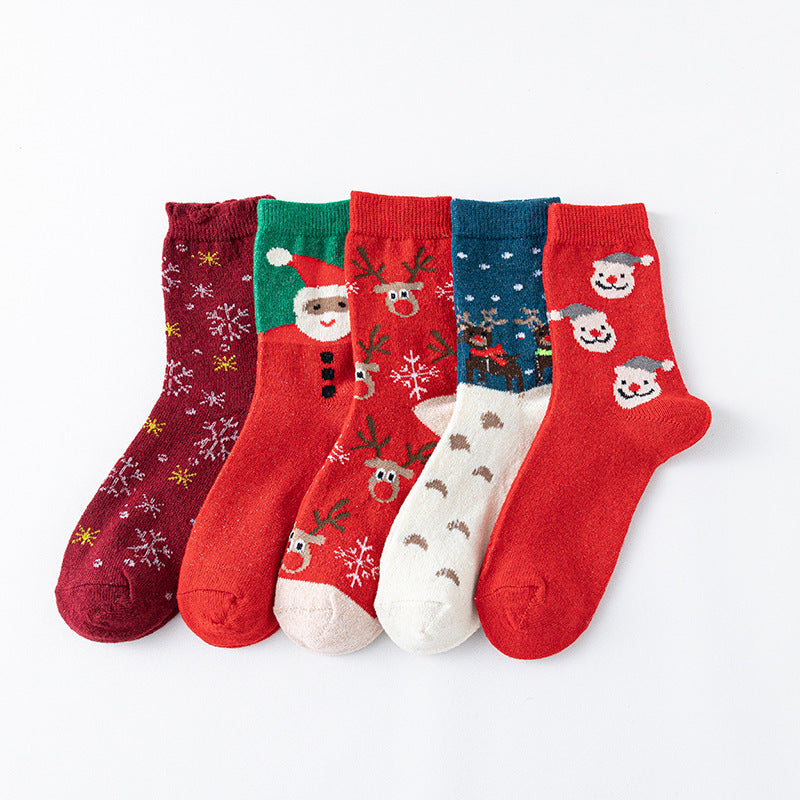 Boxed Christmas Stockings New Autumn And Winter Ladies Warm Wool Socks