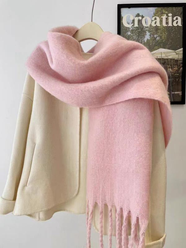 Women's Wool-like Autumn And Winter Solid Color Comfortable Scarf High Quality