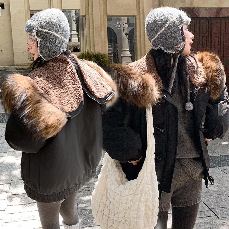 Horn Button Thick Warm Temperament Cotton-padded Coat