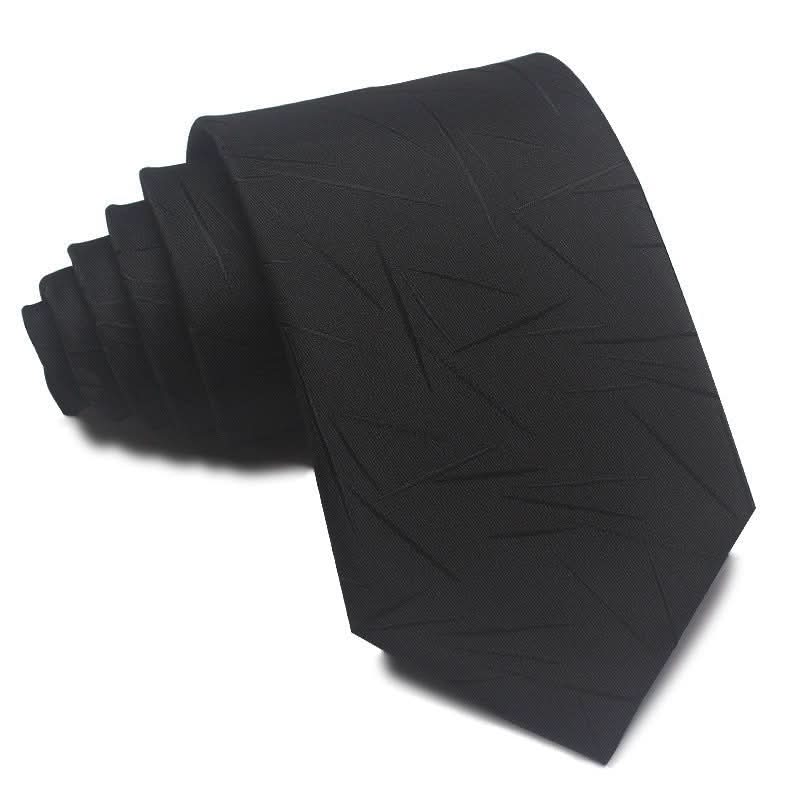8CM Polyester Jacquard Striped Tie Men's Business Formal Red Black Blue - Eshtree