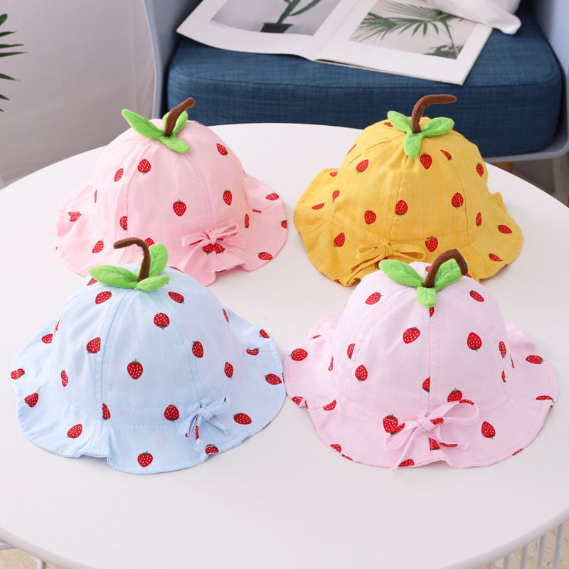 Strawberry Leaf Baby Basin Hat