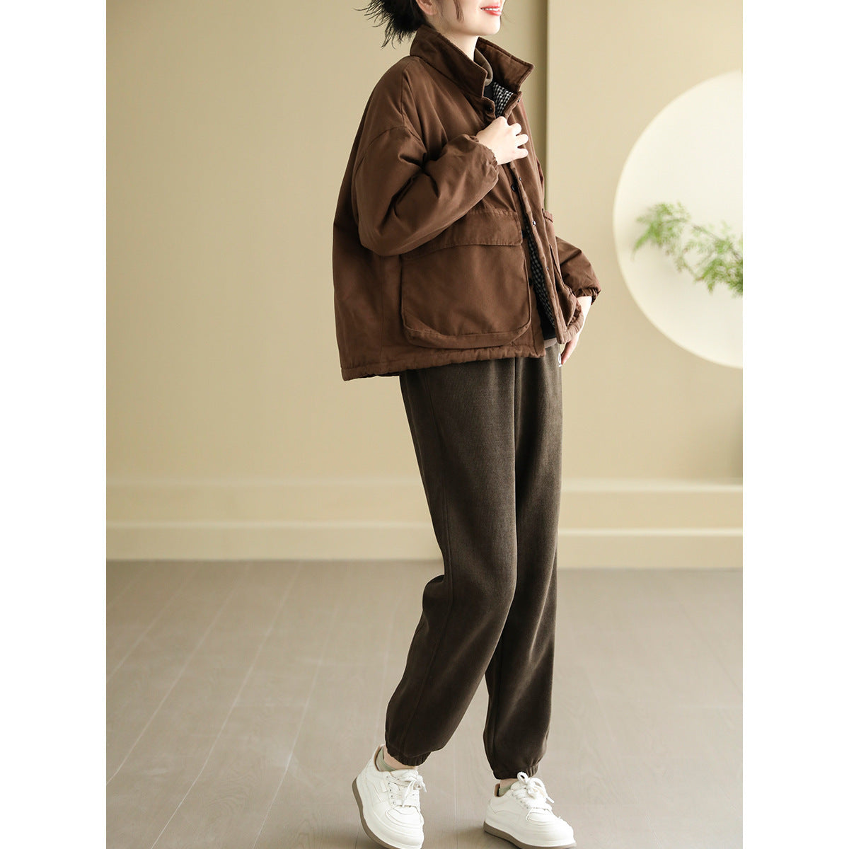 Women's Thickening Plus Size-pocket Loose And Warm Cotton-padded Jacket