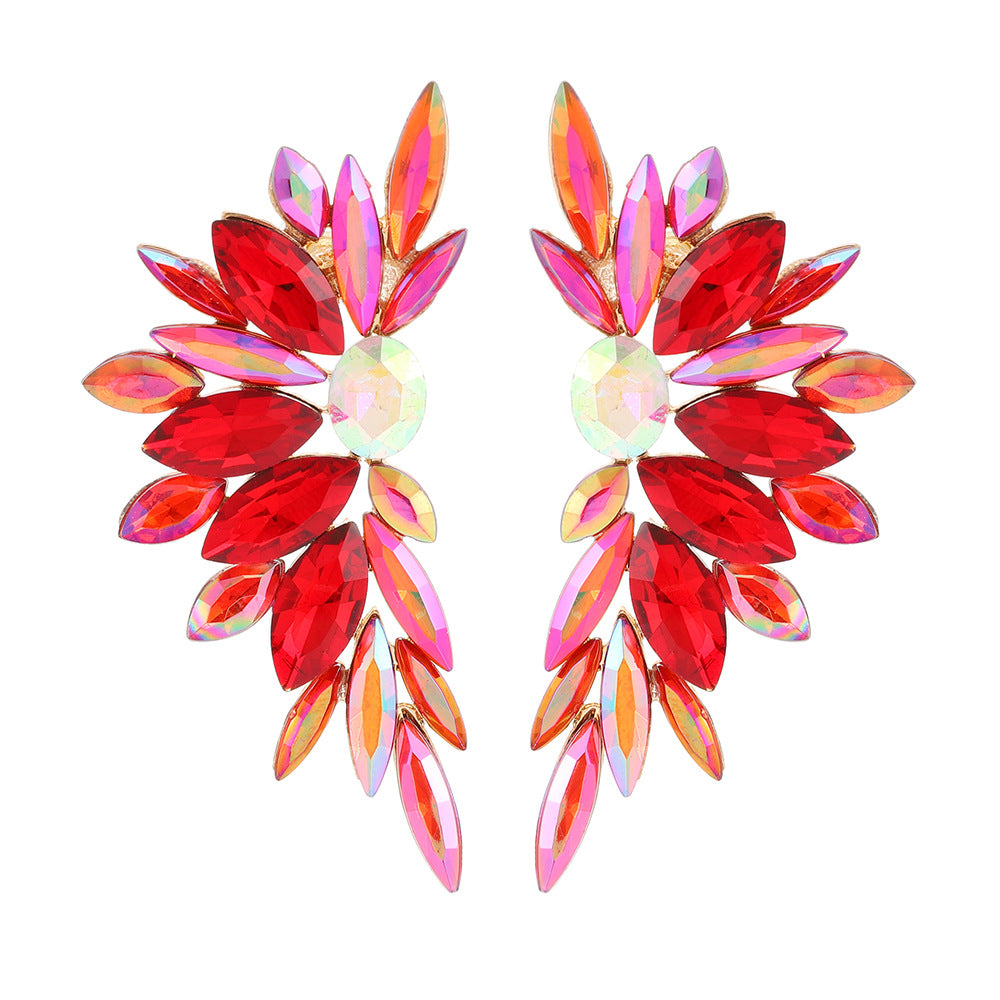 Fashionable Rhinestone Alloy Large Earrings