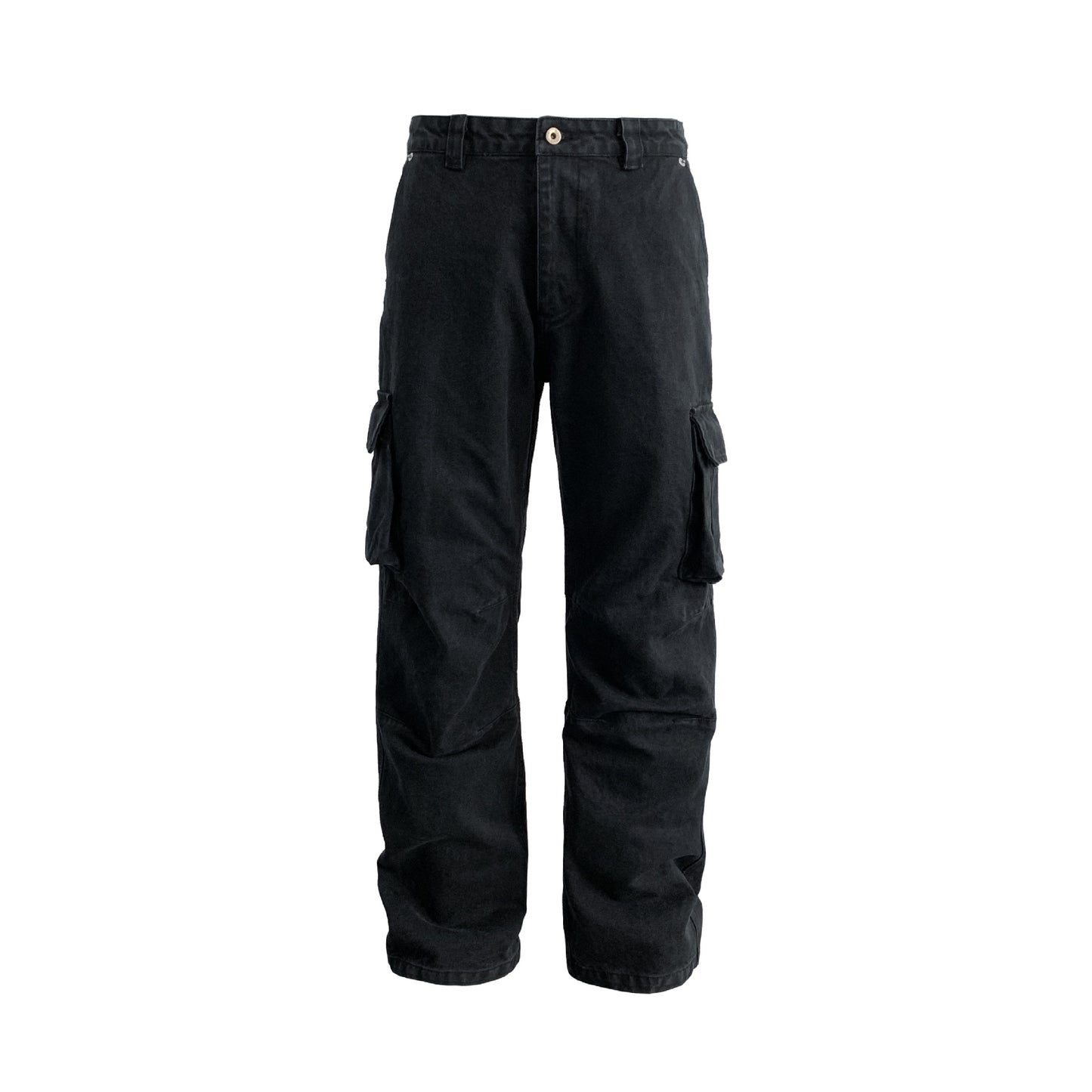 Straight-leg Relaxed-fit Washed-pocket Work Pants