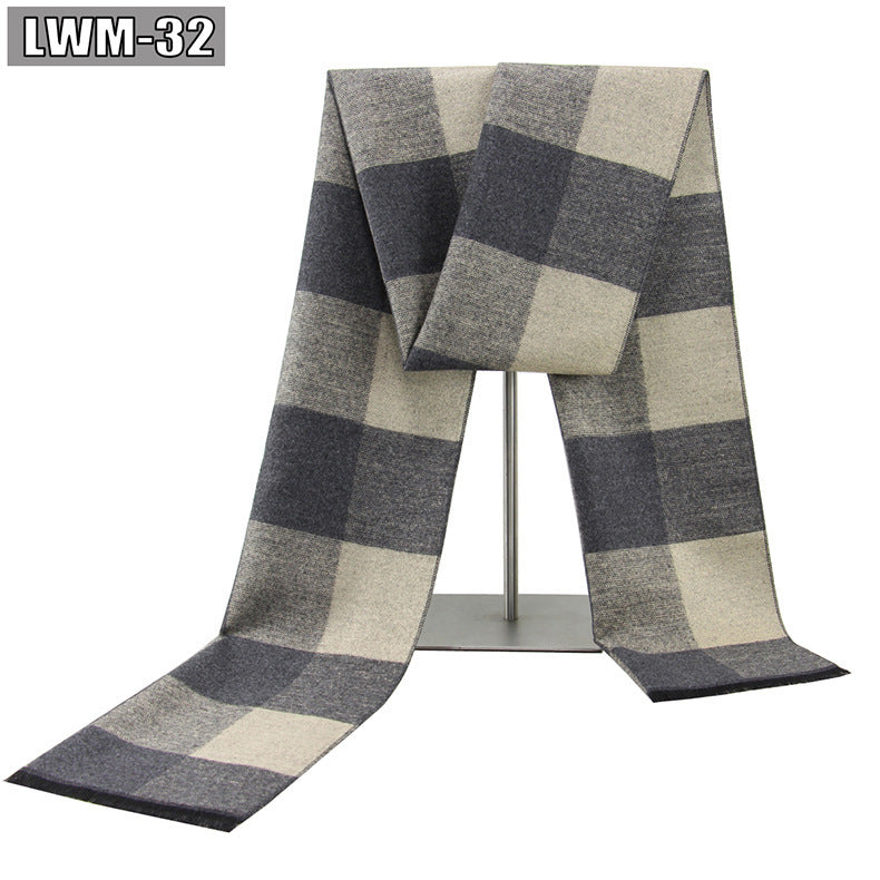 Men's Scarf European And American Cashmere Autumn And Winter Business Plaid
