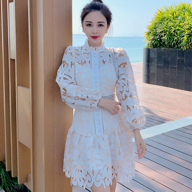 Palace ladies openwork lace summer French skirt