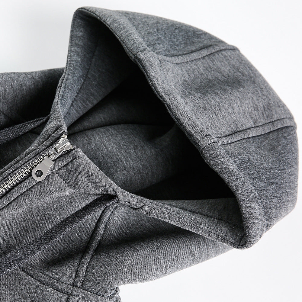 Deconstructing And Splicing Hooded Cardigan Sweater Man