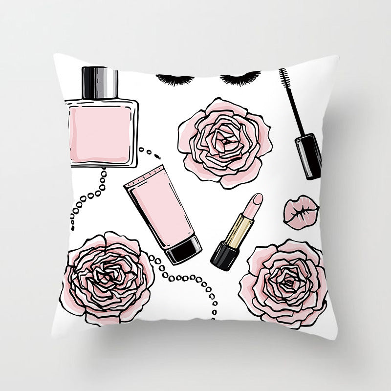 Fashion Printed Pillow Peach Skin Hug Pillowcase