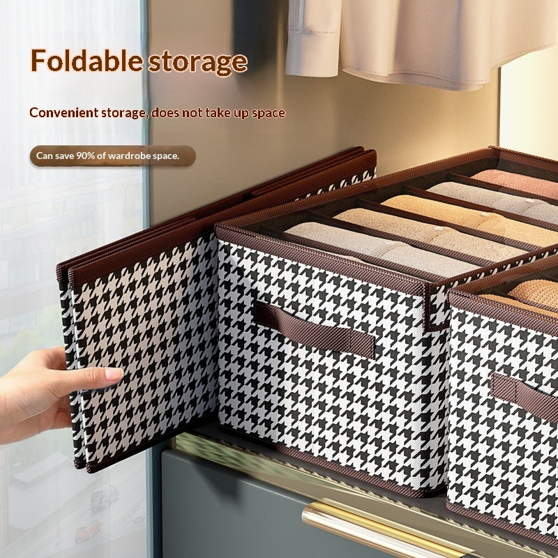 Foldable High-capacity Clothing Organizer With Compartments
