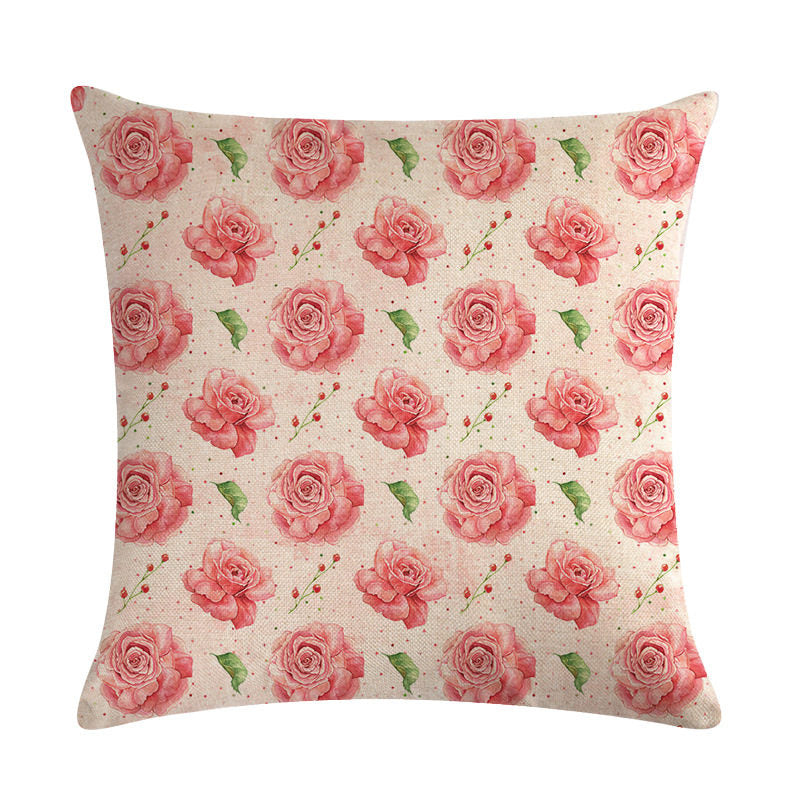Floral Cushion Cover Cotton Linen Pillowcase