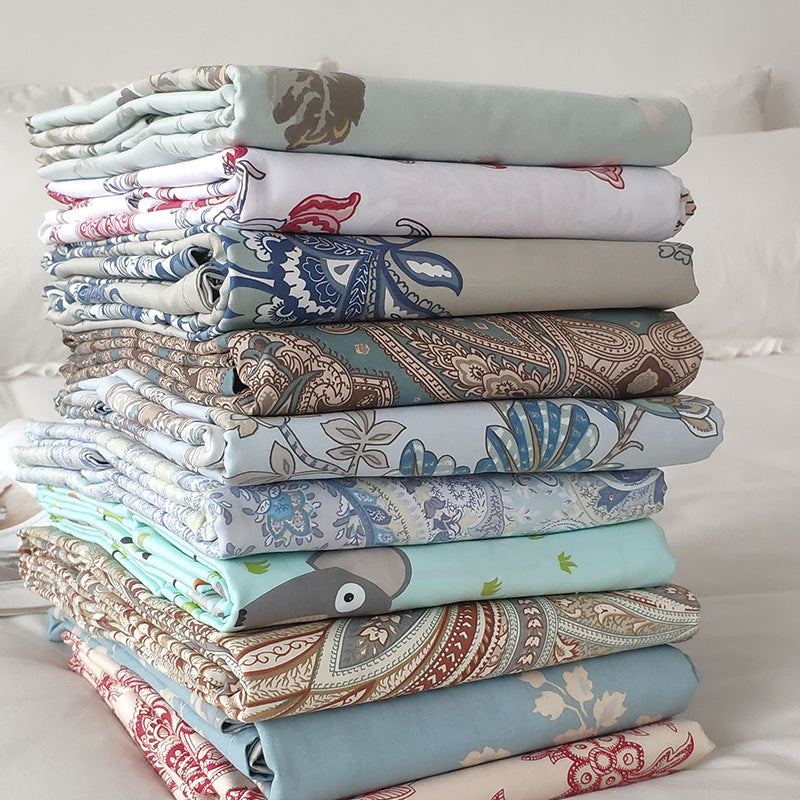 60S Pure Satin Long-staple Cotton Bedding Fabric Extra-wide Printed Fabric