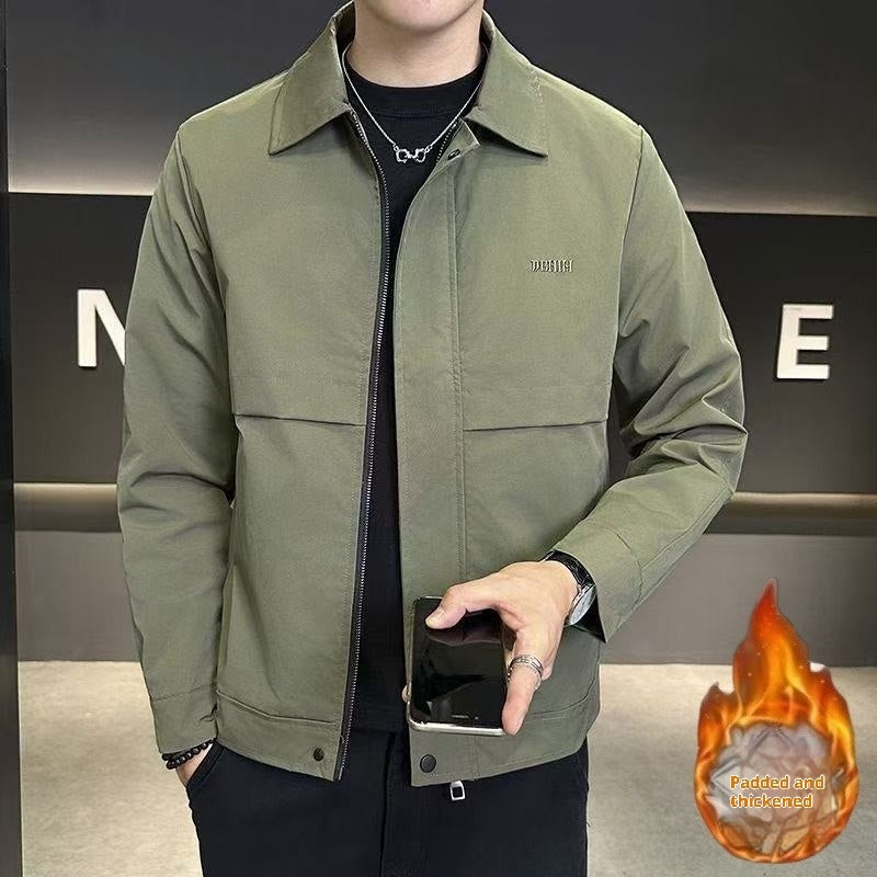 Cool Minimalism Lapel Men's Workwear Jacket