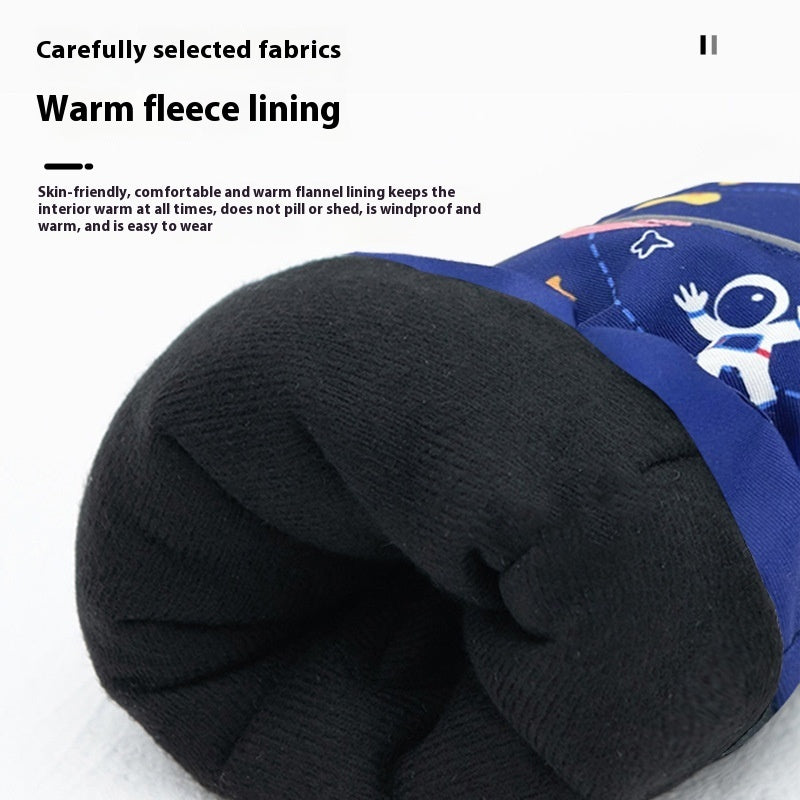 Warm With Velvet Thickened Cotton Waterproof Boys And Girls Riding