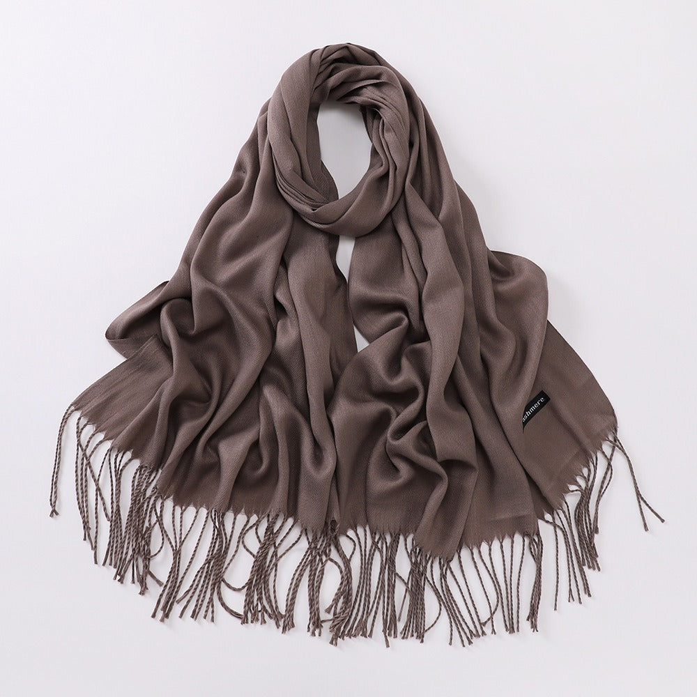 Autumn And Winter Cashmere-like Solid Color Long Scarf