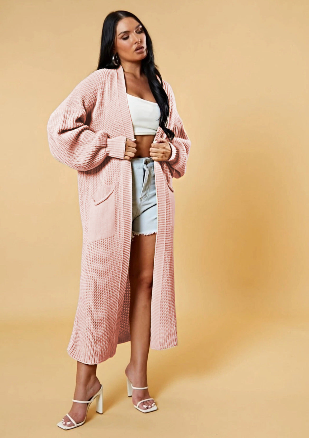 Casual Solid Color Knitwear Cross-border Plus Size Loose Long Coat Sweater