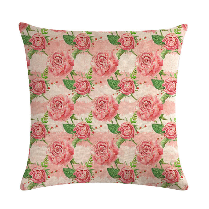 Floral Cushion Cover Cotton Linen Pillowcase