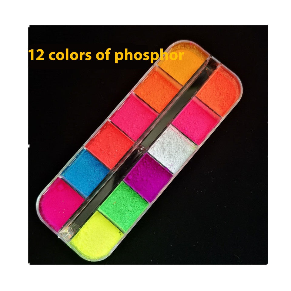 Nail Makeup Glitter Laser Sequins 12 Colors Fluorescent Powder Luminous