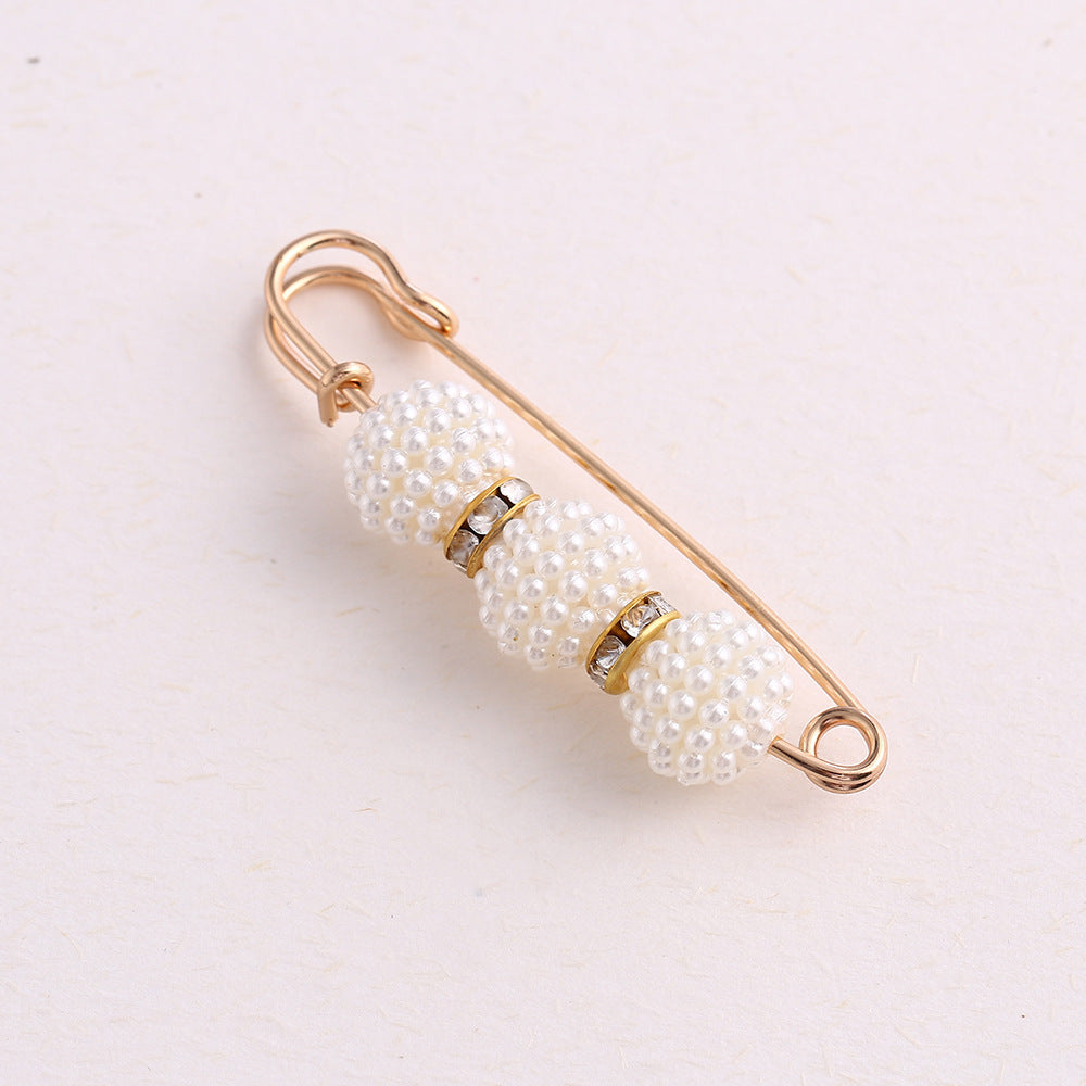 Cross-border Pearl Waist Of Trousers Pin Fixed Clothes Skirt Brooch Belt Buckle