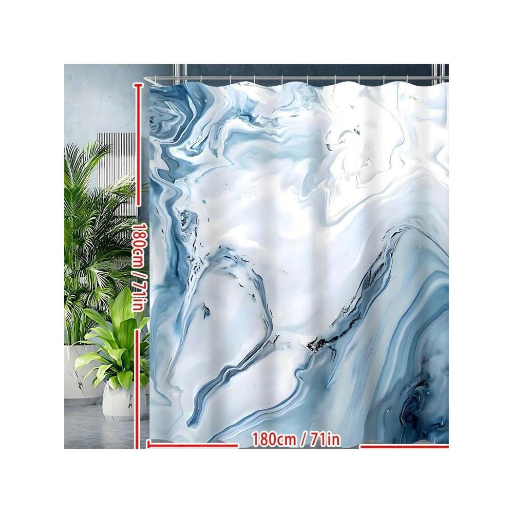 Blue Marble Ornament Style Shower Curtain