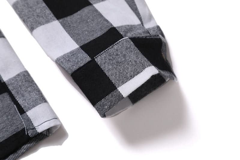 A Long - sleeved Pocket Checked Shirt With A Lapel For Young Men In Autumn And - Eshtree