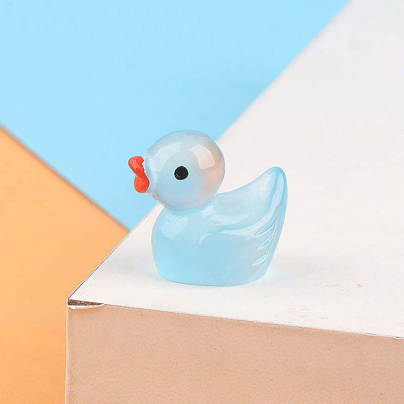 Luminous Little Duck Resin Accessories Micro Landscape Ornaments