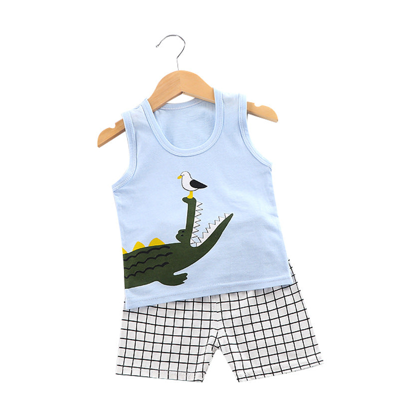 Clothes For Babies Suspenders Cotton Sleeveless Two-piece Suit