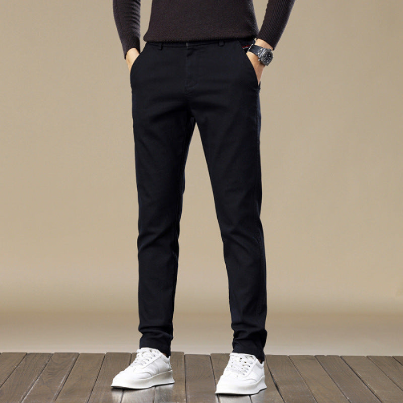 Men's Fleece-lined Slim Fit Tapered Casual Pants