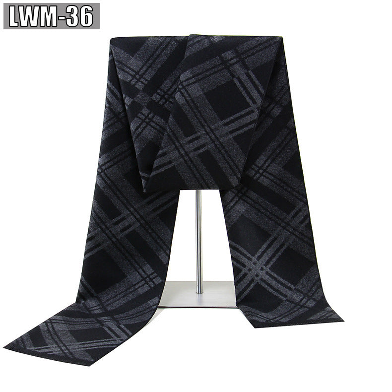 Men's Scarf European And American Cashmere Autumn And Winter Business Plaid