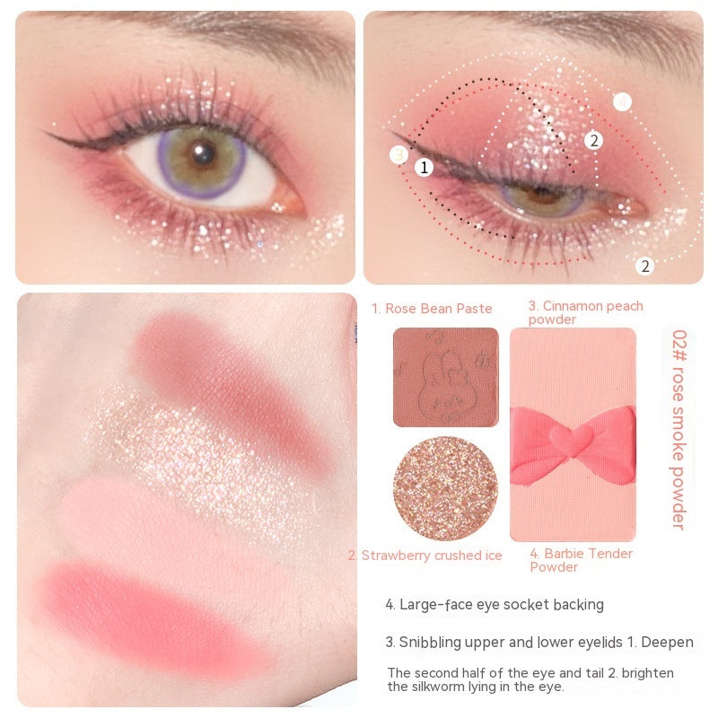 Three Colors Eye Shadow Powder Fine And Easy To Use