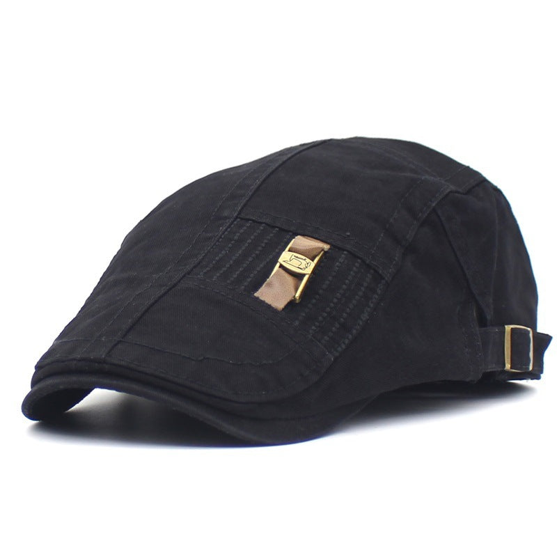 Leather Strap Jeans Button Men And Women Retro Peaked Cap