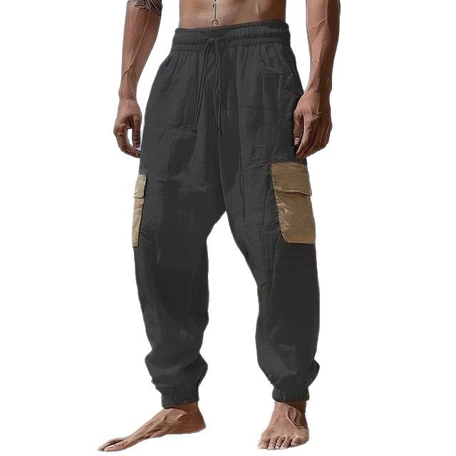 Beach Straight-leg Pants Solid Color Comfortable Street Daily Wear