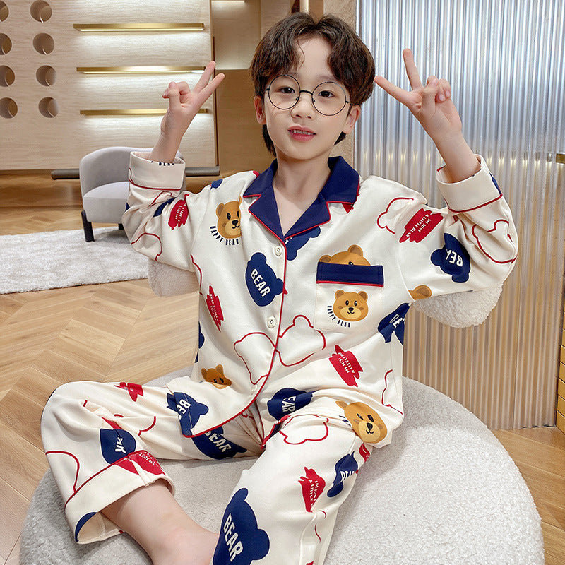 Boys' Cotton Long Sleeve Thin Homewear