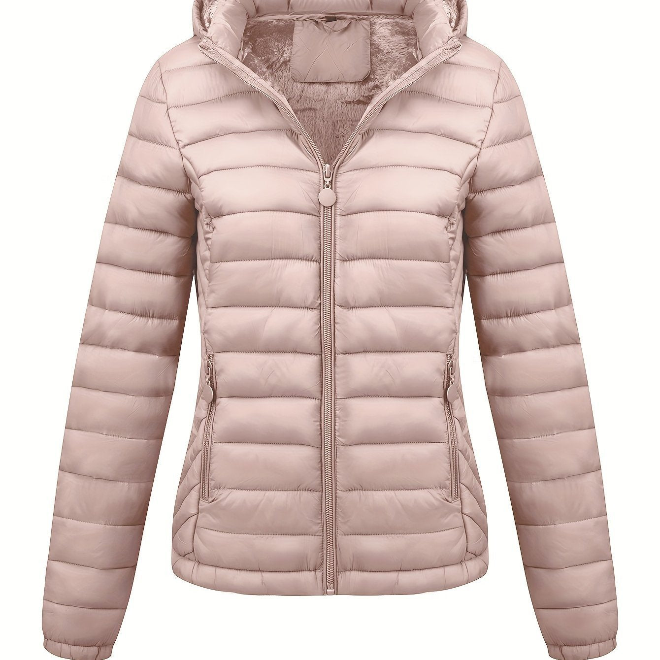 Women's Lightweight Hooded Winter Jacket Nylon Material