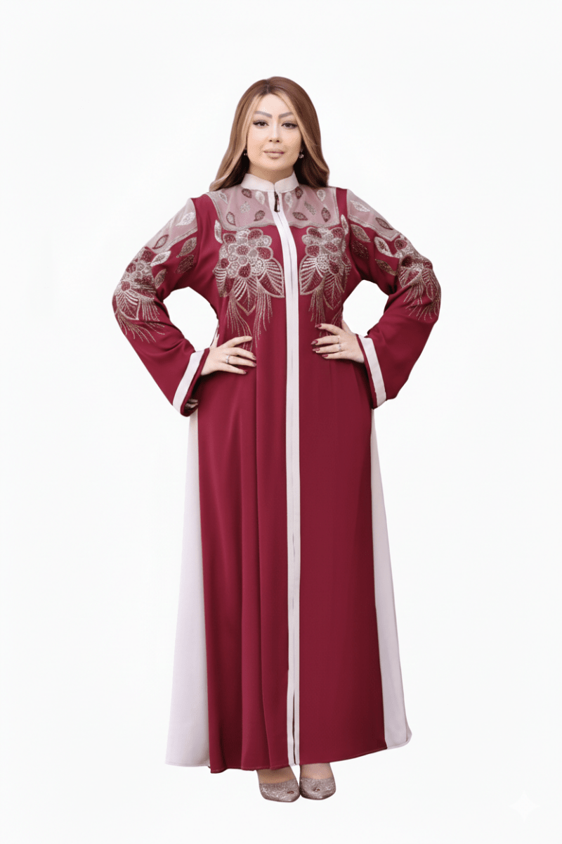 عباية عالية الفخامة بخامة حرير بتفاصيل أنيقة - Eshtree