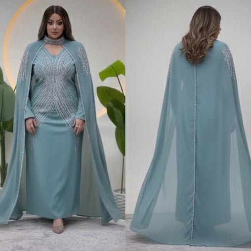 عباية استقبال بتطريزات فضية فاخرة للمناسبات - Eshtree