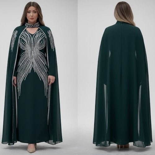 عباية استقبال بتطريزات فضية فاخرة للمناسبات - Eshtree