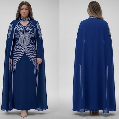 عباية استقبال بتطريزات فضية فاخرة للمناسبات - Eshtree