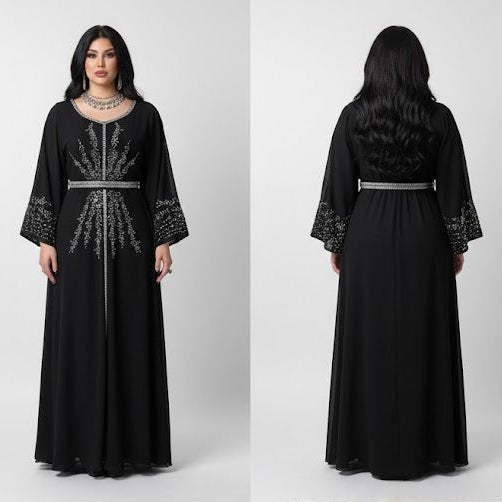 عباية استقبال راقية بتطريز وتفاصيل فاخرة - Eshtree