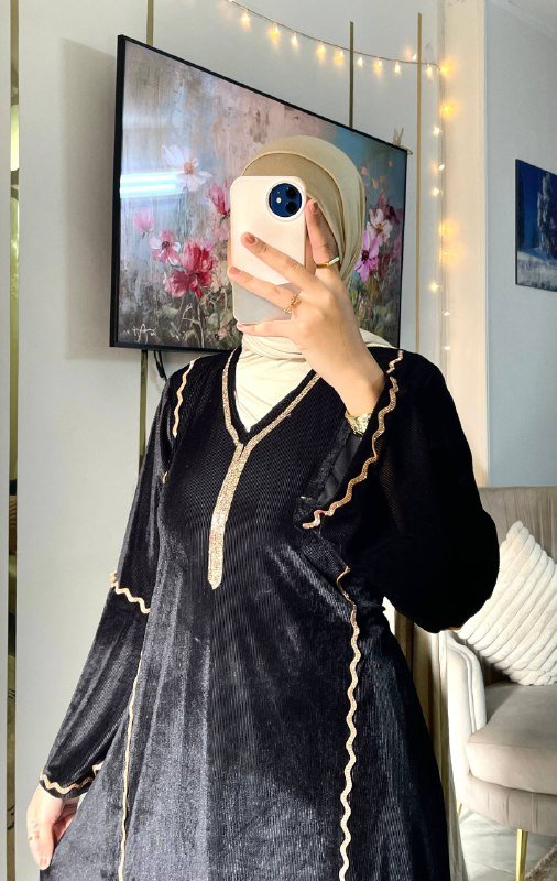 عباية قطيفة فرنساوي مضلع ناعمة وراقية - Eshtree