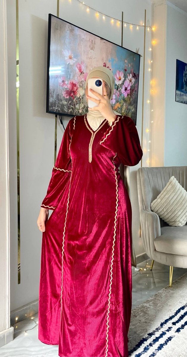 عباية قطيفة فرنساوي مضلع ناعمة وراقية - Eshtree