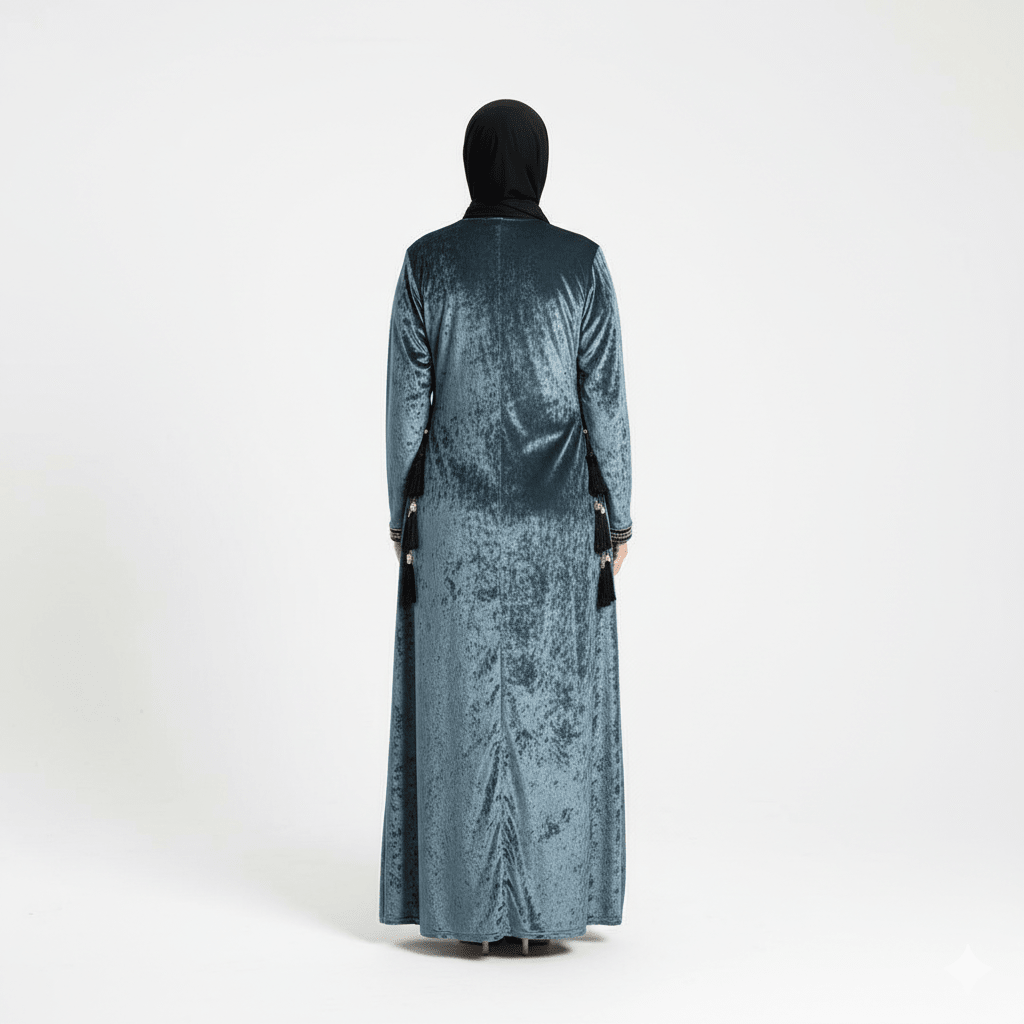 عباية نسائية مطرزة للاستقبال والخروج – خامة فرنساوي جنجا ناعمة – تصميم واسع ومريح - Eshtree