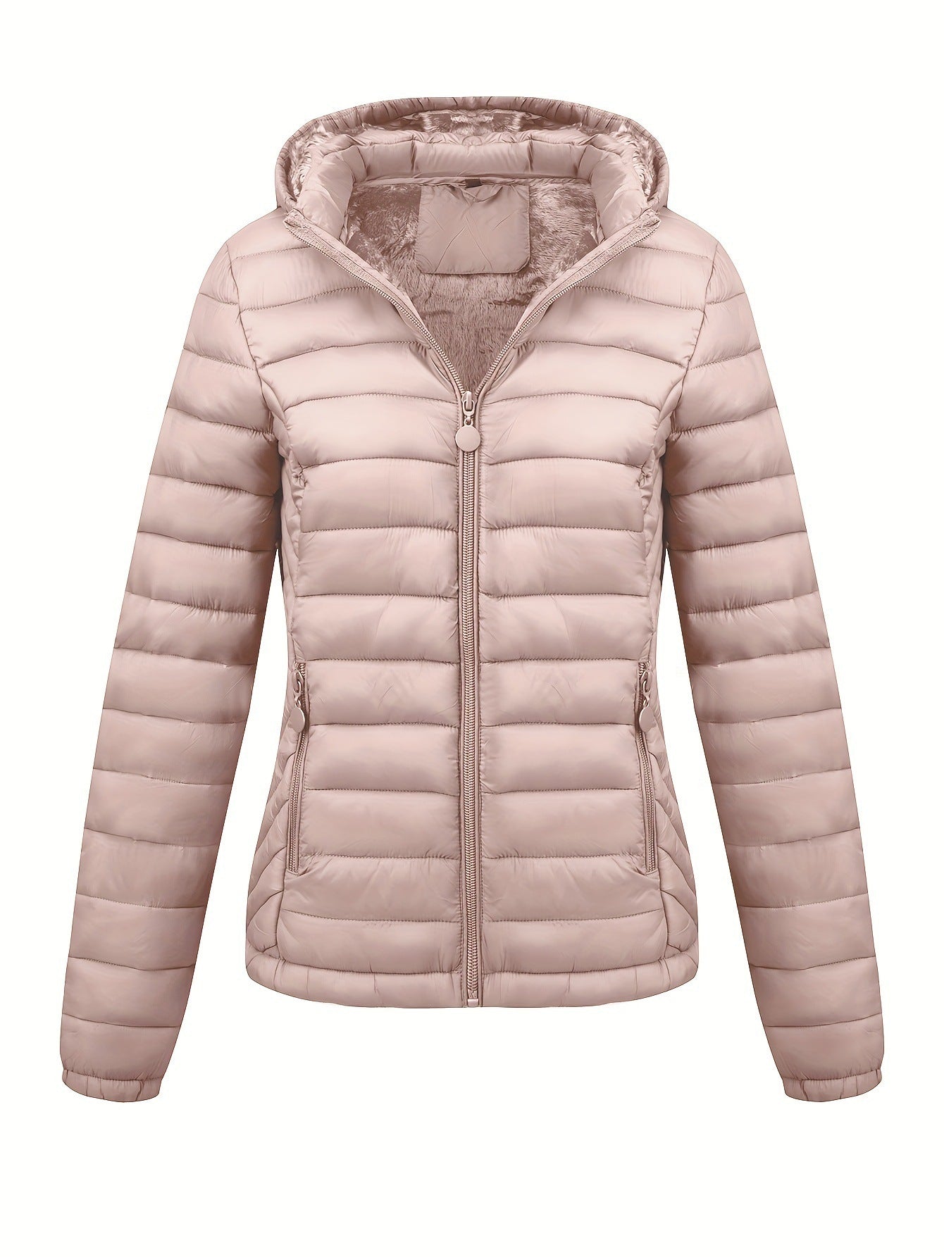 Women's Lightweight Hooded Winter Jacket Nylon Material