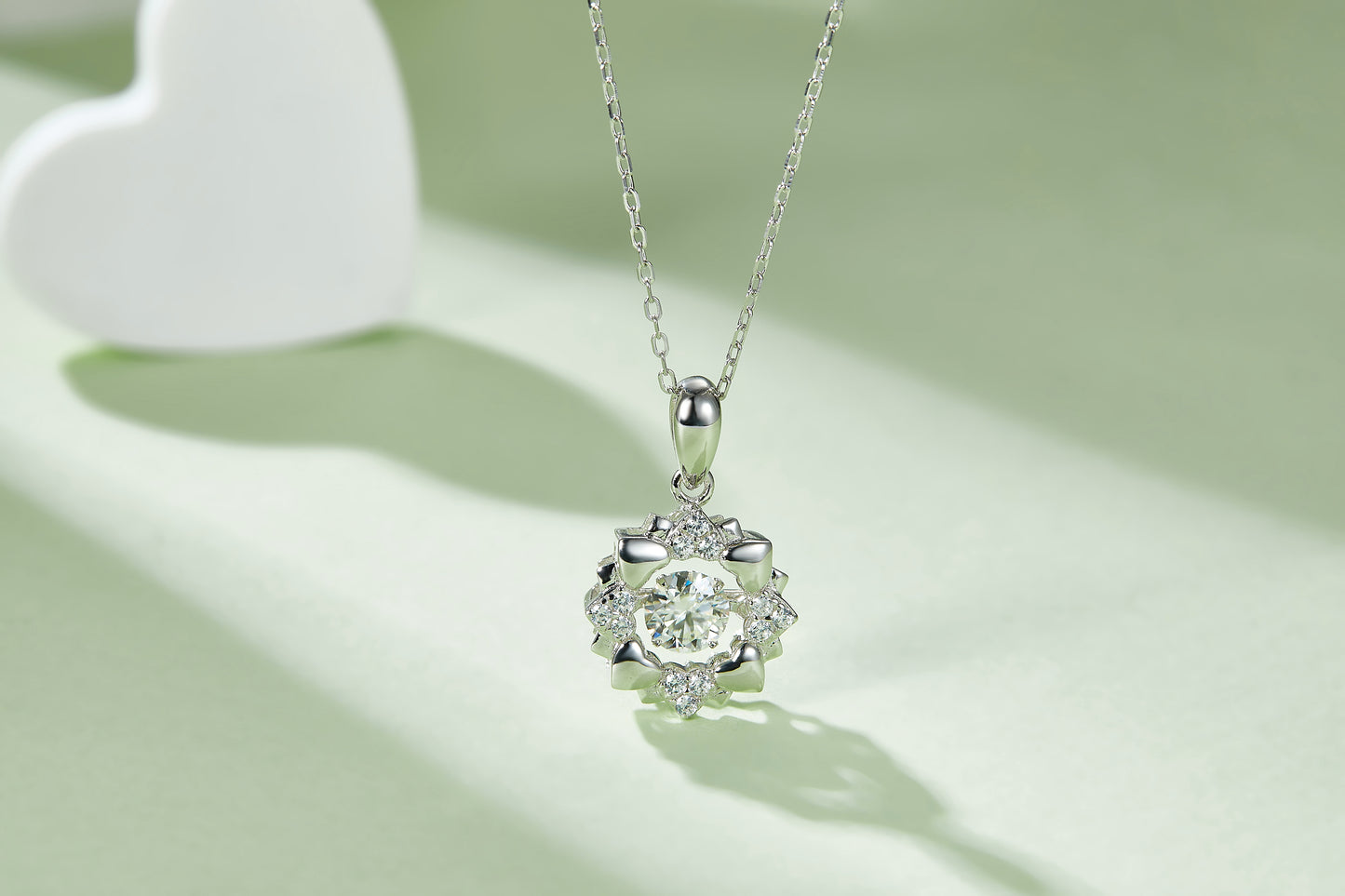 Set With Top-quality Moissanite, This Luxurious And Fashionable Light Luxury Trend Jewelry Necklace Pendant Is Made Of S925 Silver Electroplated With Platinum