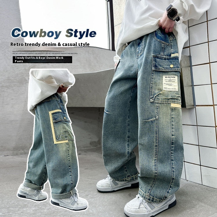 Children's Wear Boys Spring Clothing Pants Straight