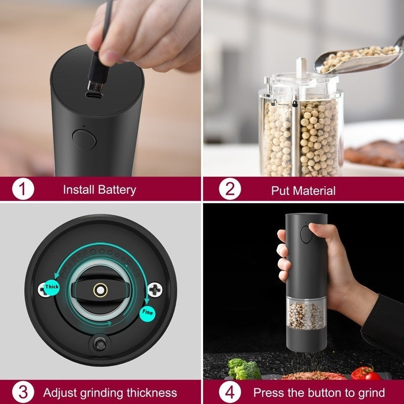 Charging Grinder Electric Rose Salt Pepper