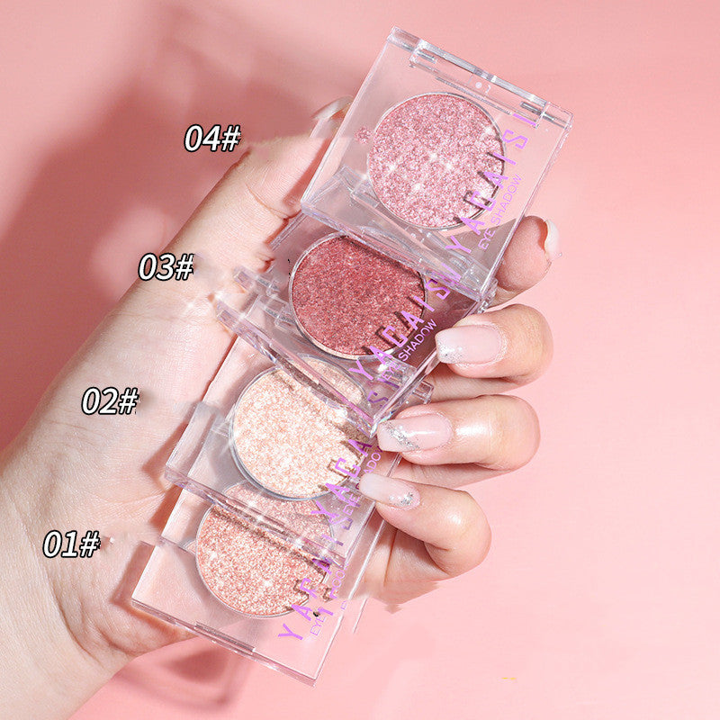 High Gloss Earth Color Broken Diamond Fine Shimmer Matt Pearl Eye Shadow Disc