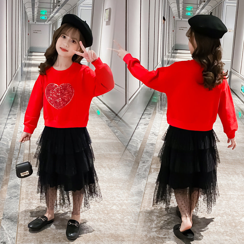 Sequin Love Girl Pullover Fashionable Stylish Clothing Fashionable